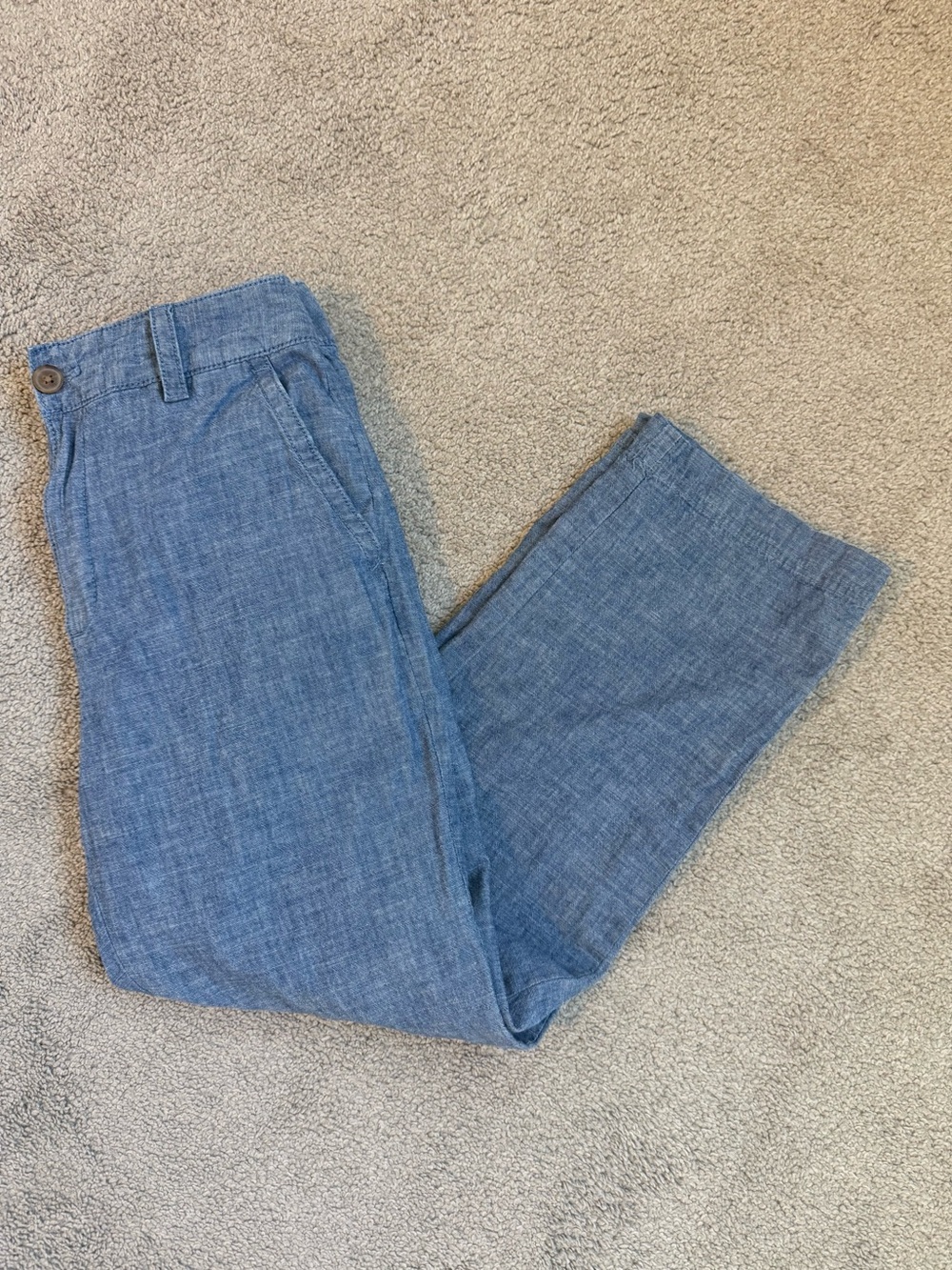 NWOT GAP Girlfriend Khaki Lightweight 100% Cotton Straight Leg Trousers